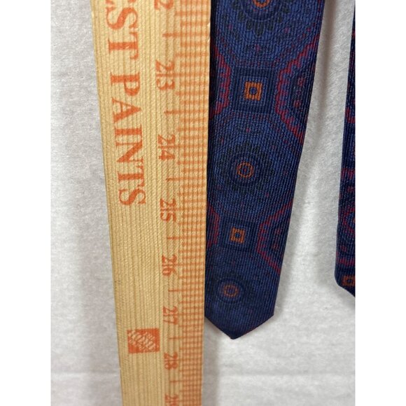 Brooks Brothers Mens Silk Tie Blue Hexagon Pattern Made In USA - Picture 3 of 5